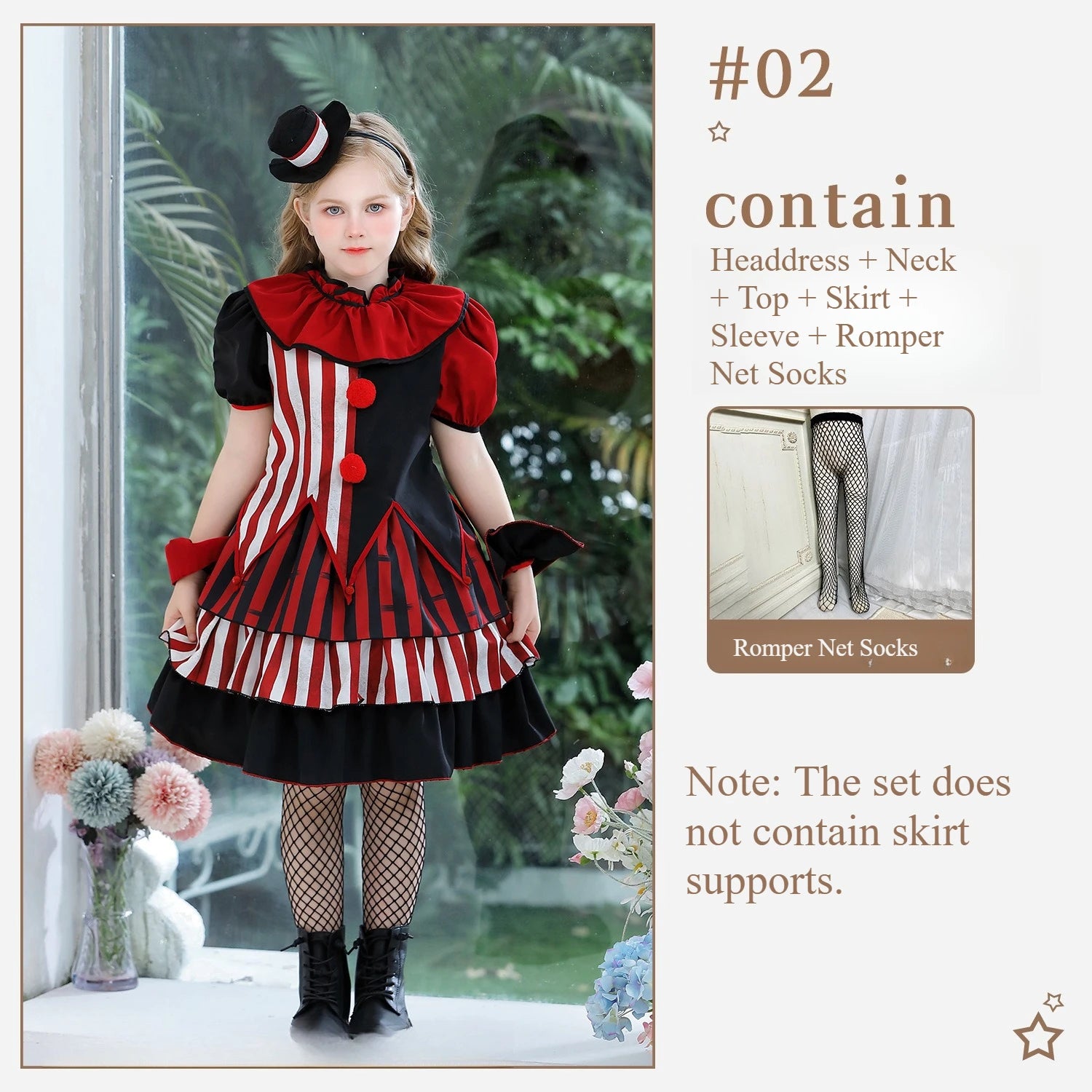 Halloween Children's Costumes Clown Costumes Circus Party Funny Costumes Carnival Costumes Girls Dresses