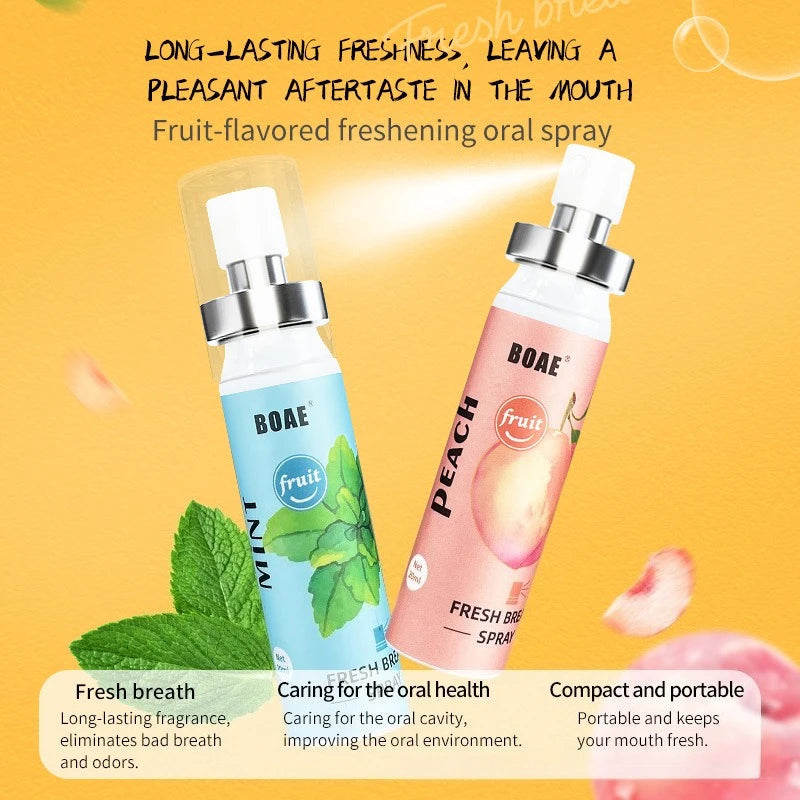 20ML Fresh Oral Spray Antibacterial Gum Care Portable Deodorizing Spray with Long Lasting Fragrance for Oral Health Care