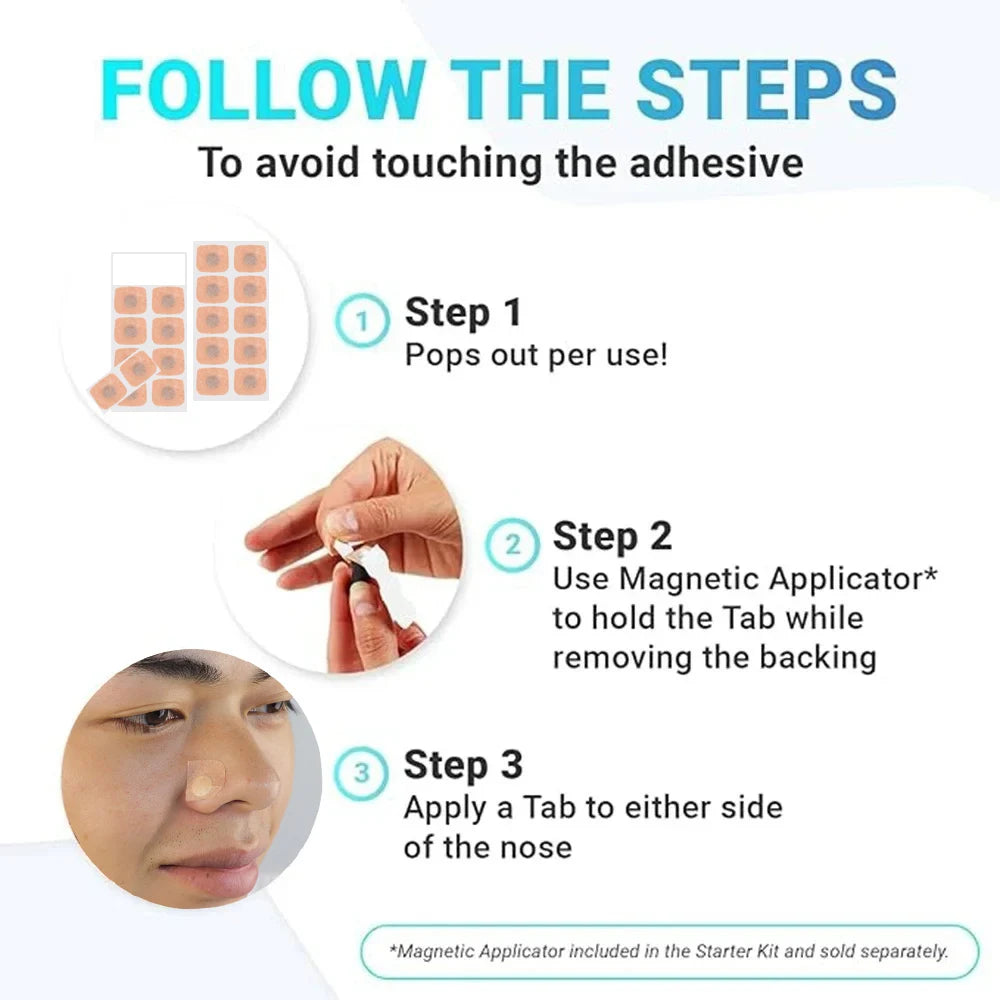 Magnetic Nasal Dilator Anti-Snore Nose Strips, Boost Oxygen Intake, Sleep Breathing Starter Kit with Accessories