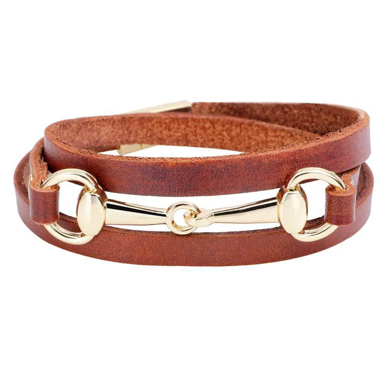 New Fashion Multilayer Wrap Genuine Leather Bracelets Men Women Jewelry Trendy Stainless Steel Sporty Charm Bracelets