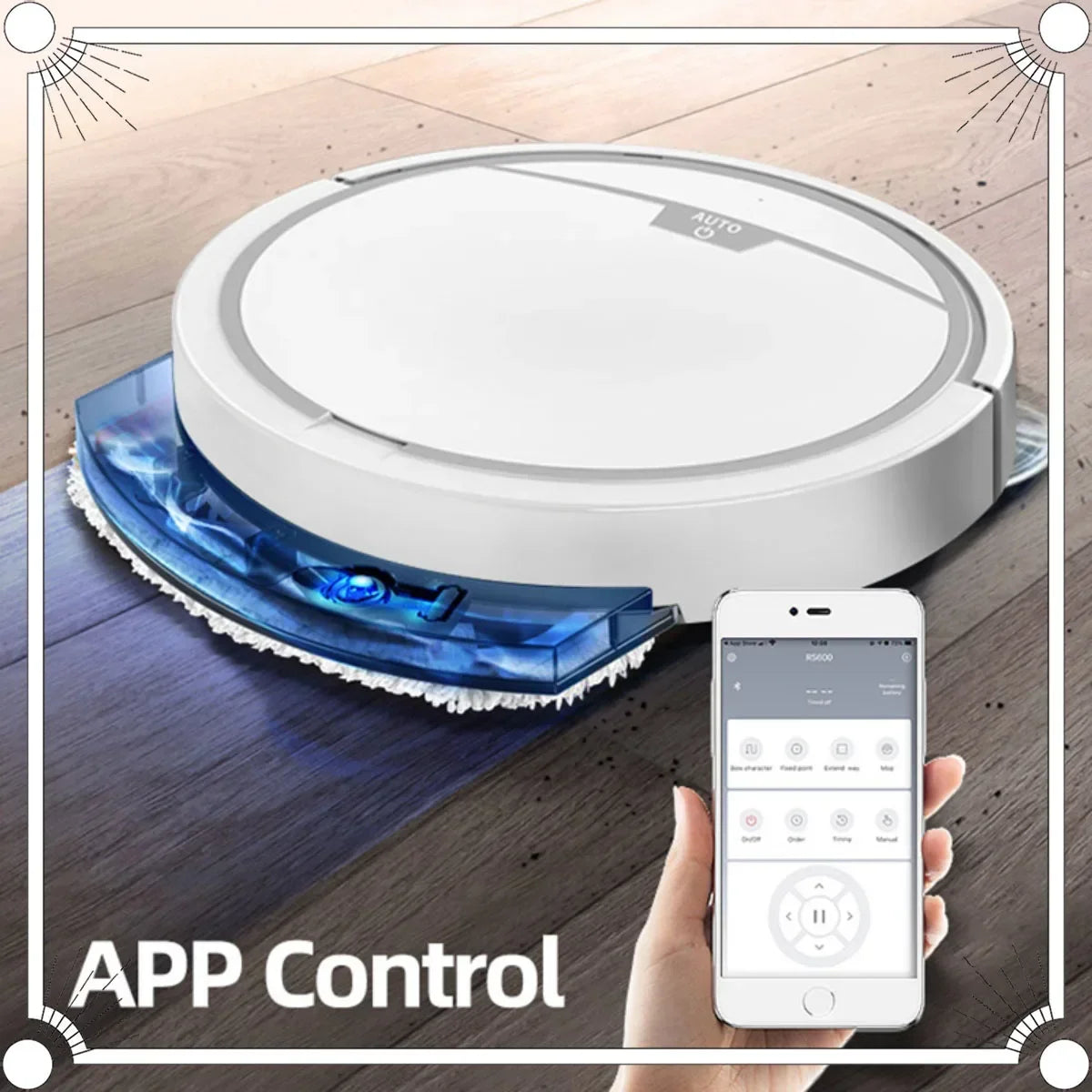 MAutomatic App Control Vacuum Cleaner Household Floor Sweeper Water Tank Wet Dry Electric Mop Robot Vacuum Cleaning Machine