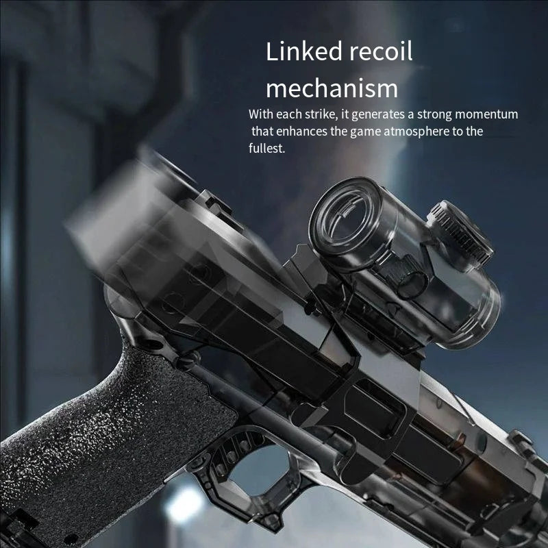 Firelight Electric Continuous-Fire Water Gun with Integrated Pulse Flame Light Effects - Self-Loading  Recoiling Children's Toy