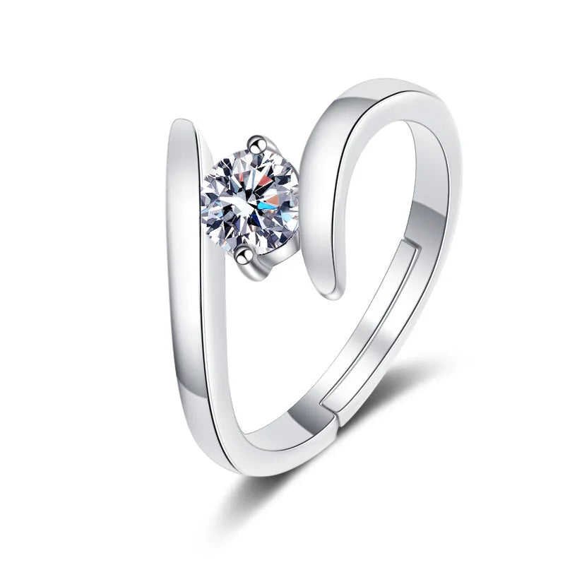 925 Sterling Silver Ring Simple Generous Zircon luxury High Quality For Women Rings Wedding Fine Jewelry Accessories Party Gift