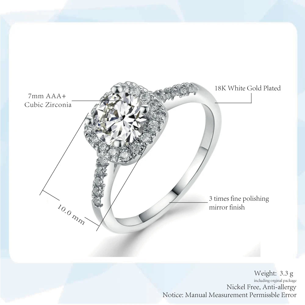 Double Fair Exquisite Square Wedding & Engagement Rings For Women Female Ring Jewellry Shiny Cubic Zircon Fashion Jewelry DFR531