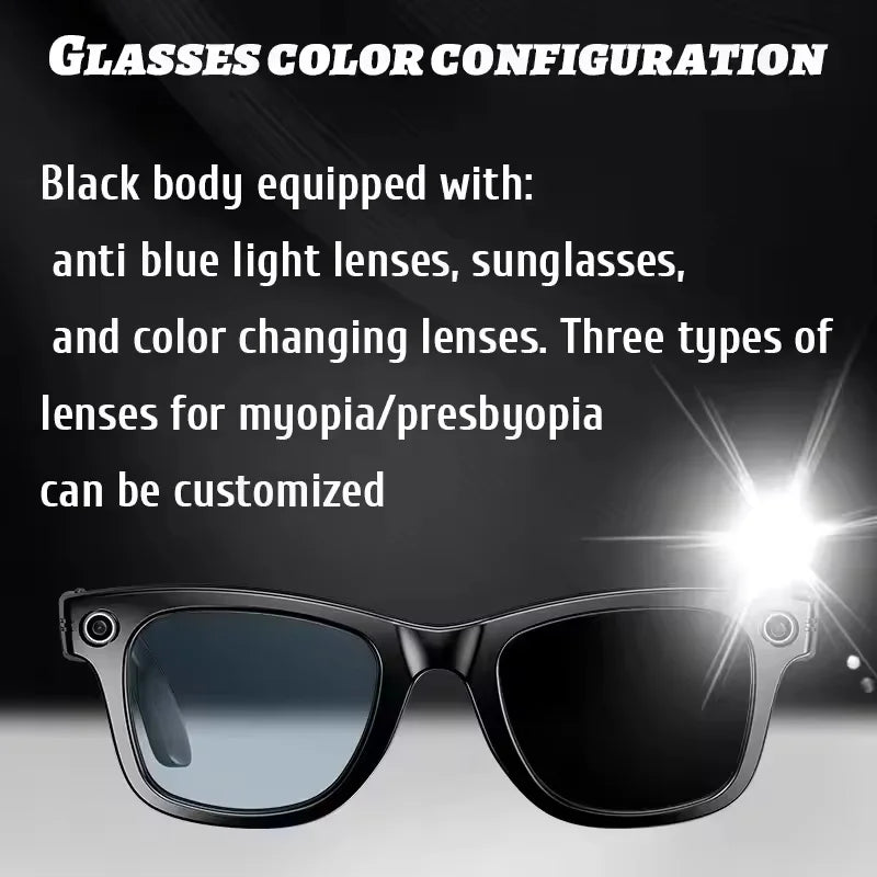 AI smart glasses with Camera Video 8MP Translation Sunglasses Bluetooth Call Music Play Men Women 2025 Recording 100+ Languages