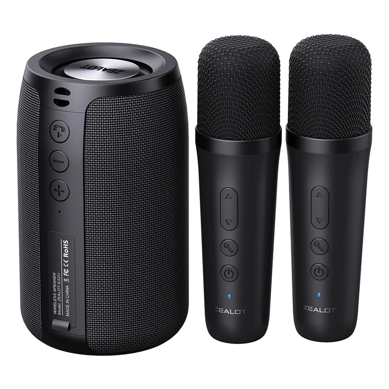 S32M Karaoke Machine Portable Bluetooth 5.3 Speaker System with 1-2 Wireless Microphones Home Family Singing Gifts