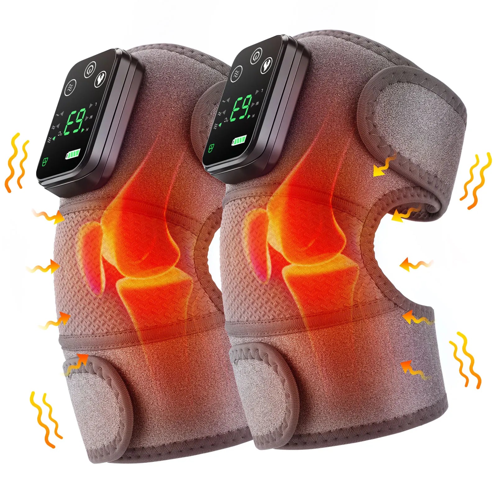 Electric Heated Vibration Knee Massage Pad 3 in 1 Massager for Shoulder Elbow Hot Compress Thermal Joint Brace Muscle Relaxation