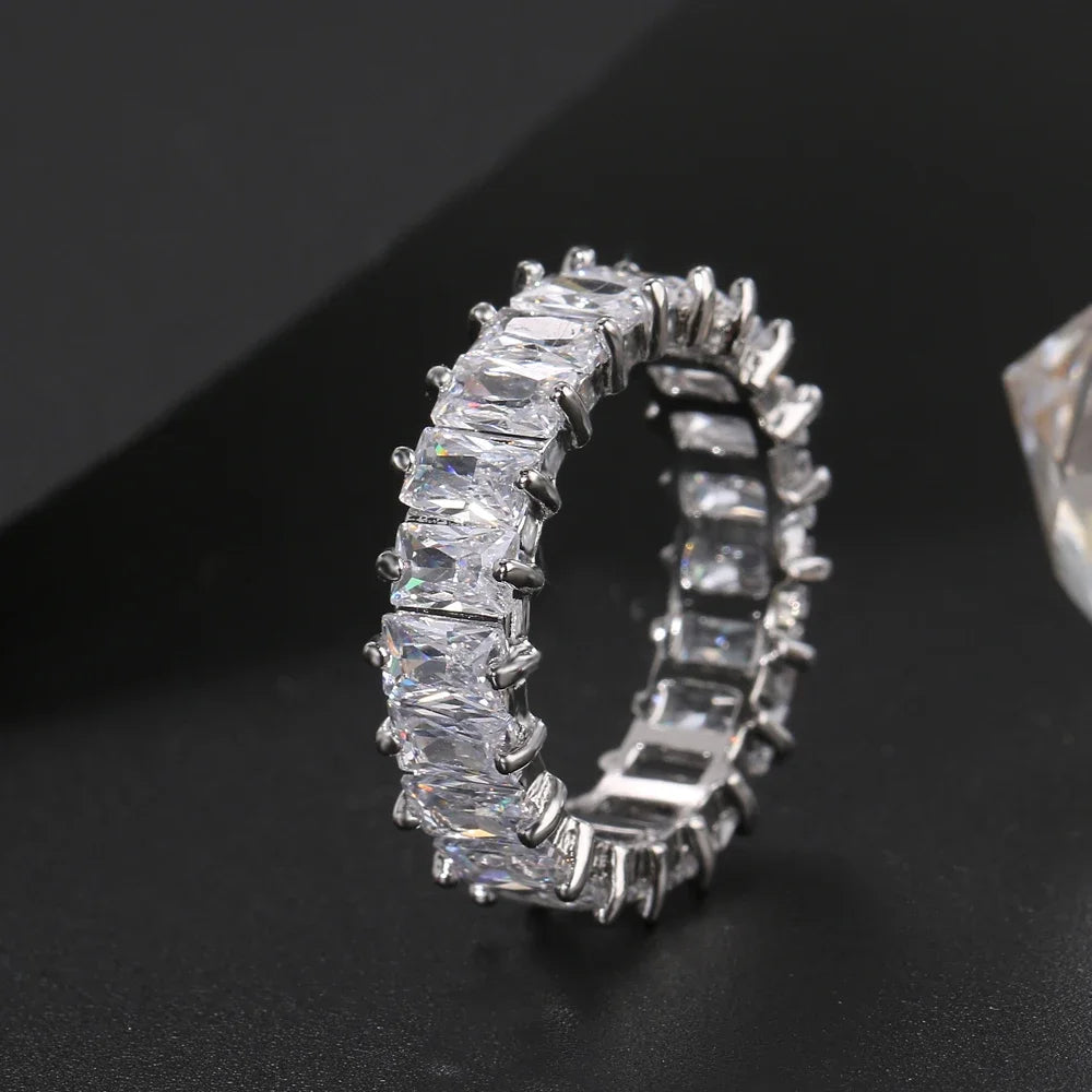 Fashion Luxury Cubic Zirconia Engagement Rings for Women Marquise Crystal Wedding Ring Party Jewelry Gift