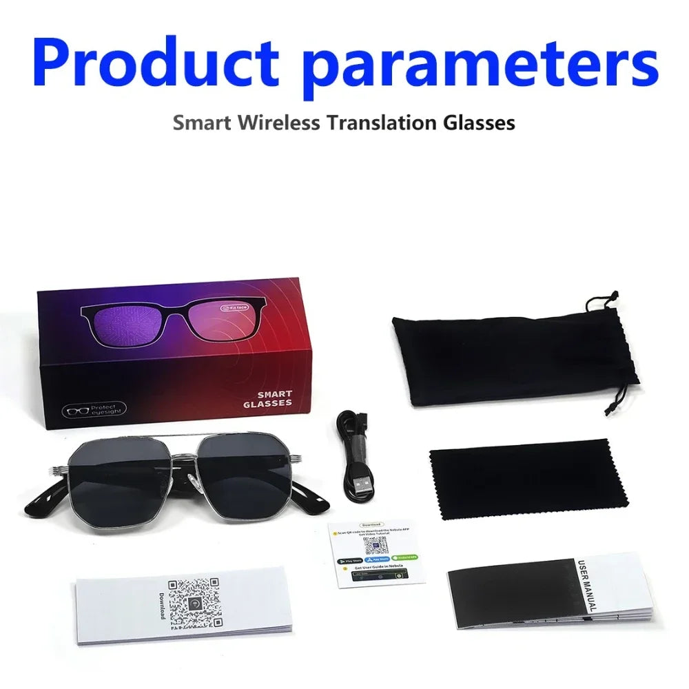 GY300 smart glasses Intelligent WirelessTranslation Glasses Sunglasses Voice Remote Control Music Eyewear Waterproof Eyeglasses