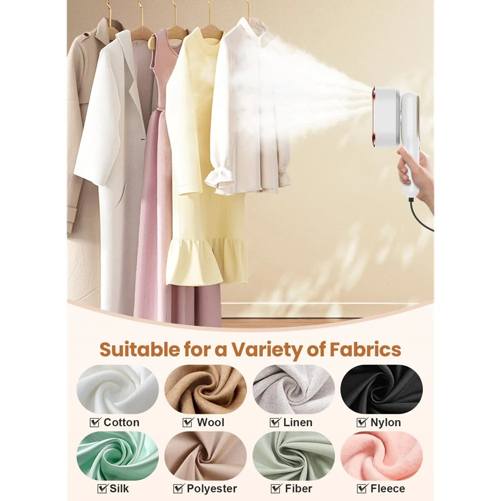 B59B-Handheld Ironing Machine 2 In 1, Fabric Wrinkle Remover, 15S Fast Heat-Up, Steamer For Clothes, Light Weight Steam Iron Eu