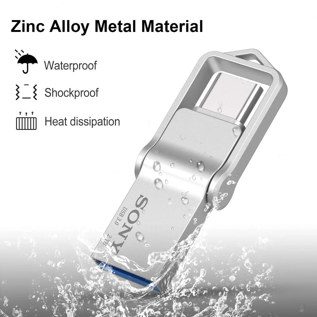 SONY 2 in 1 OTG USB-C Flash Pen Drive Metal Memory Stick Usb 3.0 flash Disk 64GB 128GB 256G USB3.0 Dual C Pendrive