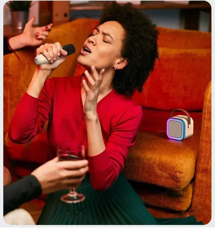 Enjoy the Party-Portable K12 Bluetooth Karaoke Machine with 5.3 PA Speaker System,Wireless Microphones for Home Entertainment