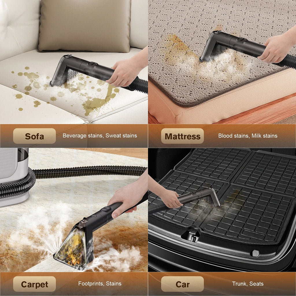 Steam stain cleaner 15kpa 1650w vacuum cleaner spray suction all-in-one handheld cleaning carpet cleaning machine