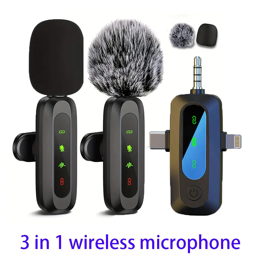 Lavalier Wireless Microphone 70mAh Rechargeable Battery Clip-On Podcast Mic for Streaming Vlogging Voice Recording Plug & Play