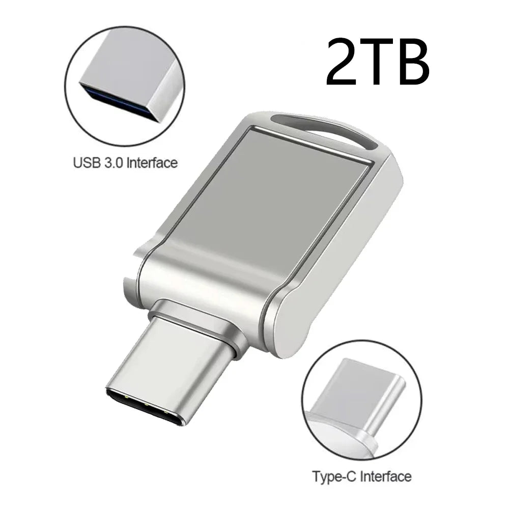 Original Type C USB Flash Drives 512GB 1TB Pendrive High Speed USB 3.0 Pen Drive OTC 2TB U Disk Memory Stick For Xiaomi Phone PC