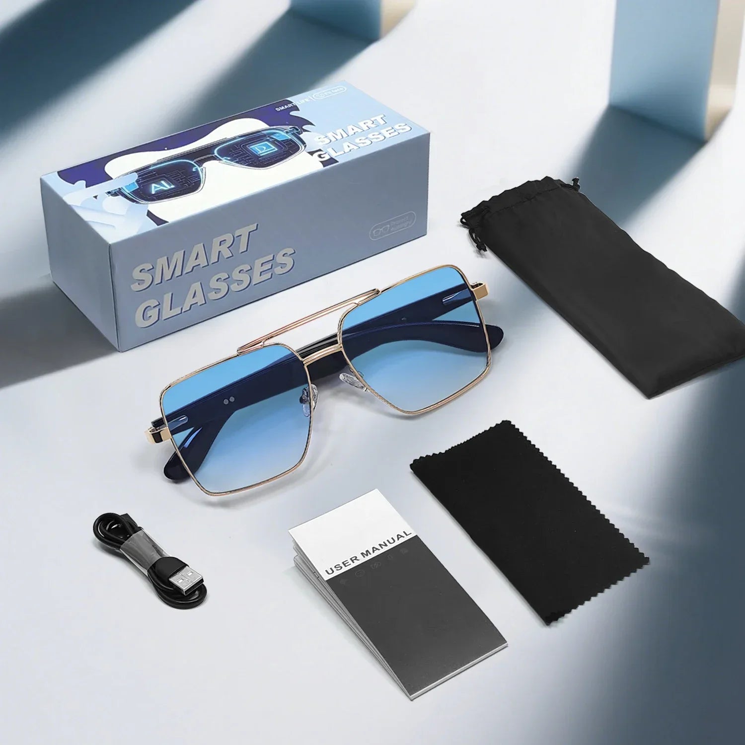 GT-30 smart glasses glasses specificationsTranslation Sunglasses Voice Remote Control Music Eyewear Waterproof Eyeglasses