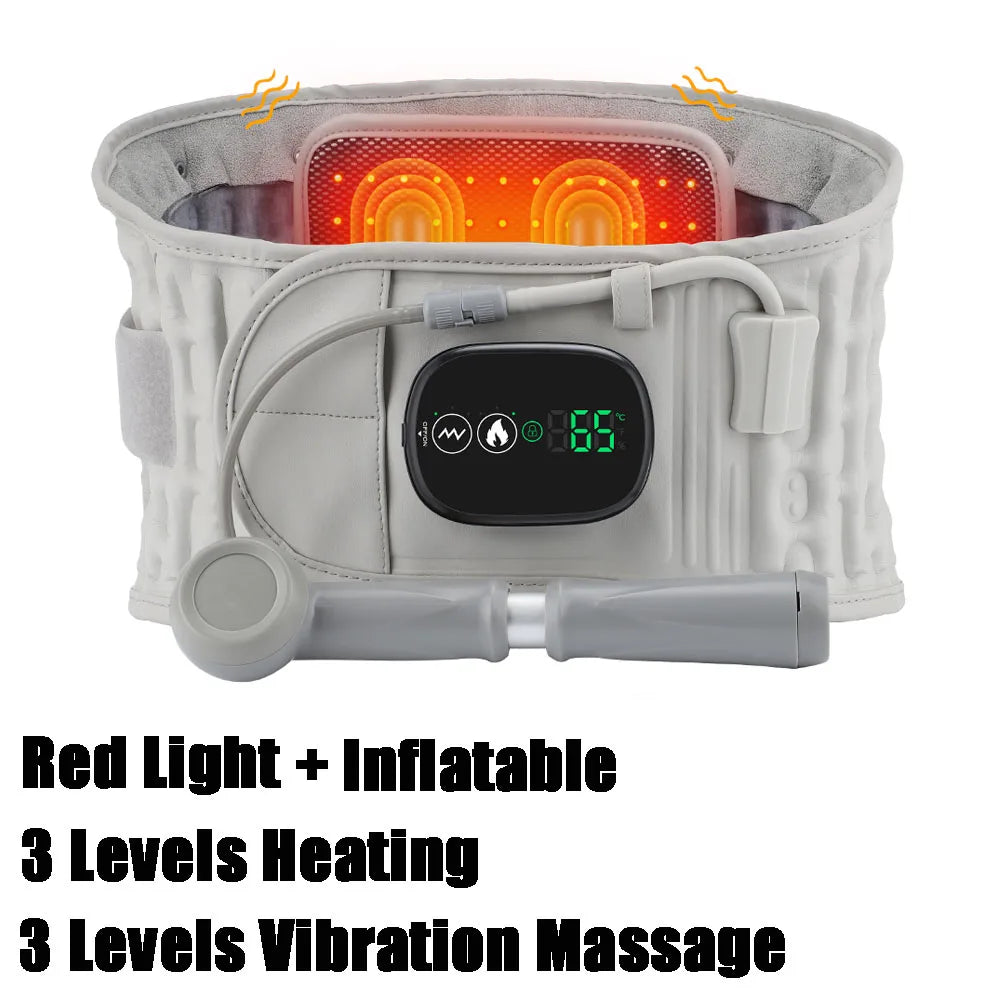 Infrared Heating Waist Massager Electric Belt Vibration USB Charge Red Light Hot Compress Lumbar Back Support Brace Relaxation