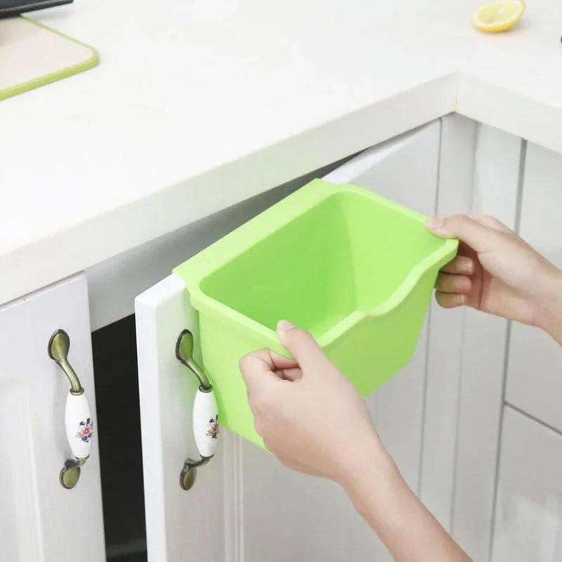 Kitchen Cabinet Door Hanging Trash Garbage Bin Can Rubbish Container Mini Waste Bins Household Rubbish Cleaning Tool Dustbin