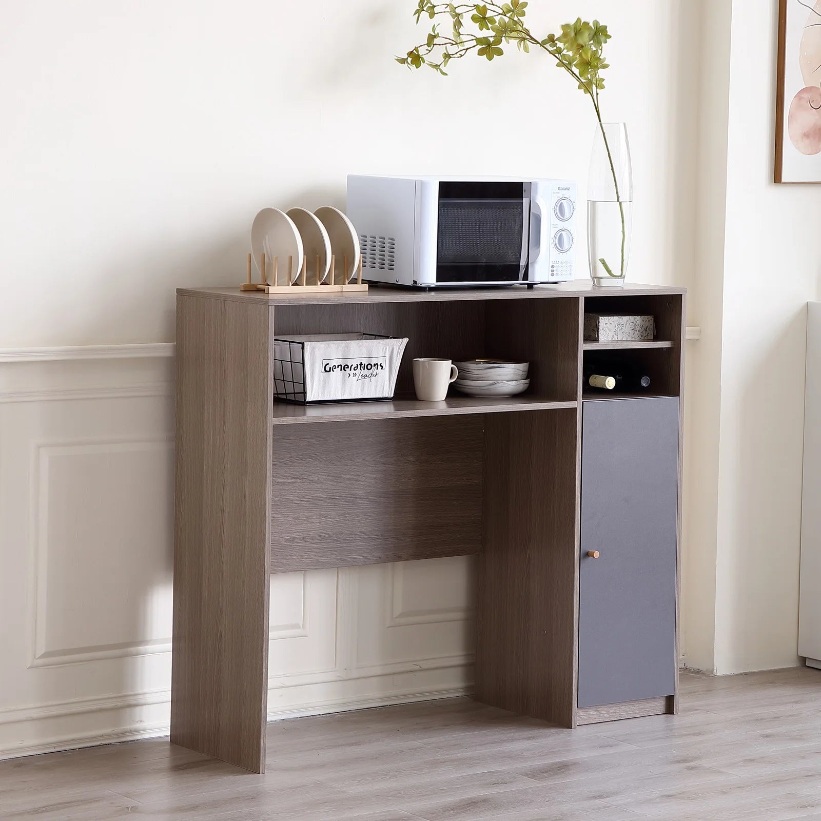 Sideboard Kitchen Buffet Cabinet with Storage, Modern Kitchen Pantry Storage Cabinet with Shelve, Folding Table Storage Cabinet