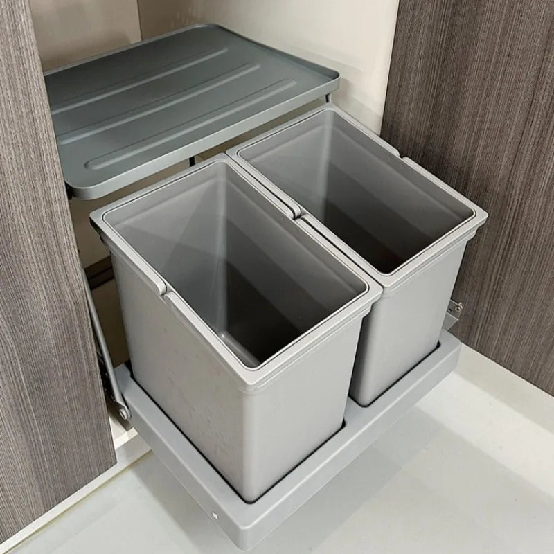 Kitchen Sink Cabinet Door Connect Waste Bins Creative Waterproof Moisture-proof Large Capacity Hidden Type Waste Bins Household