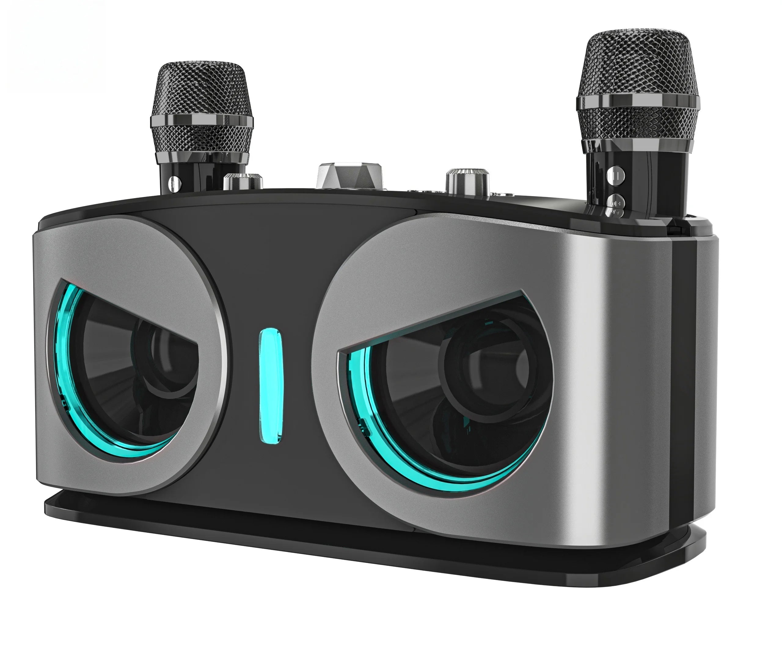 Karaoke Machine for Adults and Kids with 2 Wireless Microphones, Portable Singing PA Speaker System Set with Disco  Lights