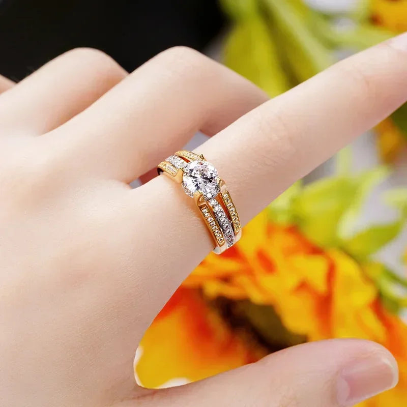 New Fashion Women's Wedding Ring Gorgeous Proposal  Brilliant Cubic Zirconia   Engagement Jewelry Wholesale