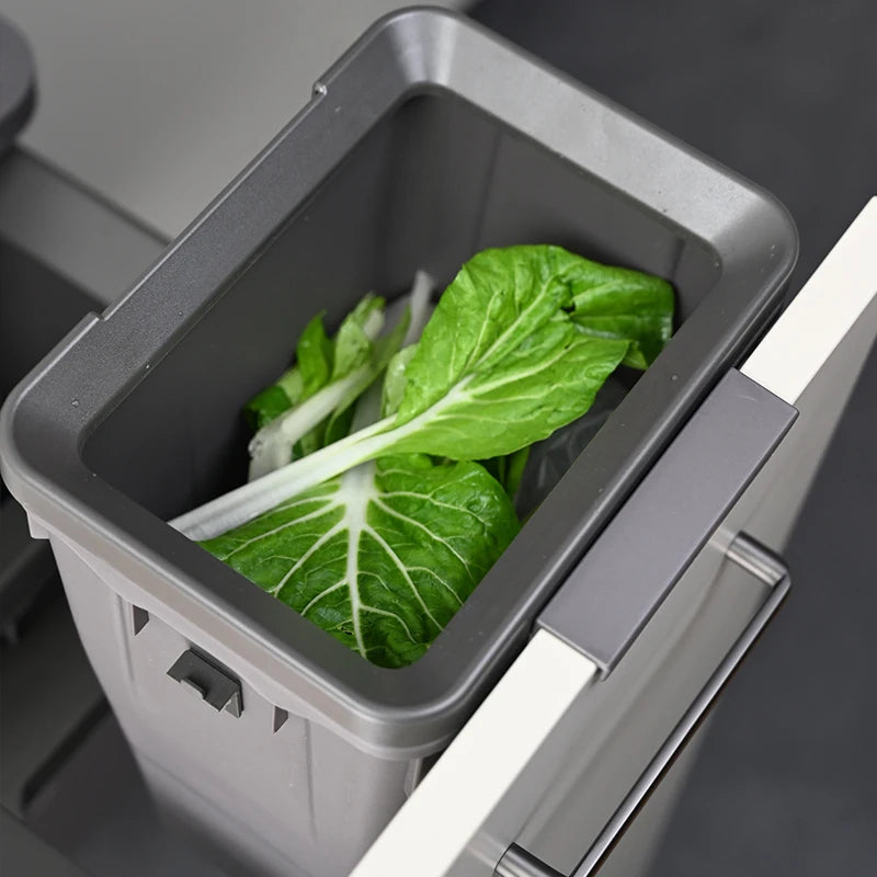 Kitchen Cabinet Embedded Trash Can Large Capacity Hidden Trash Can Classified Garbage Bin with Lid Kitchens Food Waste Disposal