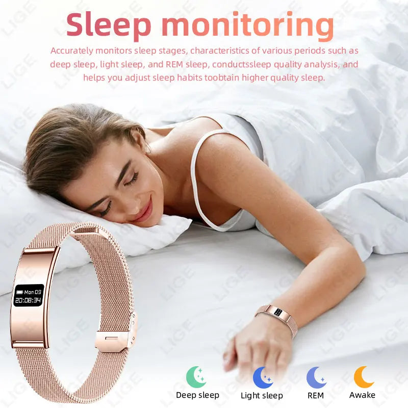New Men Smart Bracelet Women Health Fitness Tracker Ultra-thin Heart Rate Sleep Monitoring Call Reminder Couple Wristband Sports