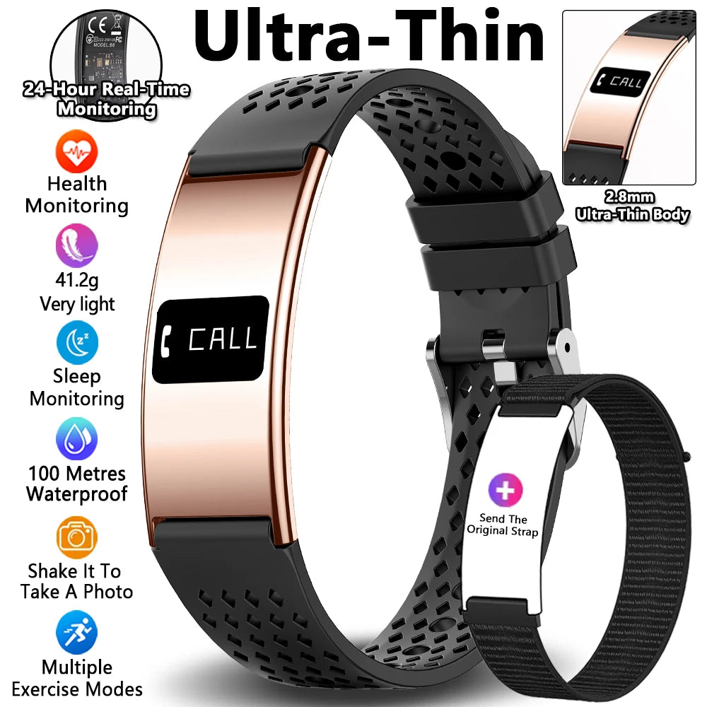 2026 New Ultra-thin Smart Watch Men Health Smart Bracelet Women Sports Fitness Waterproof Heart Rate Sleep Monitoring Wristbands