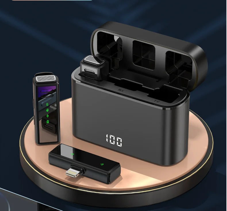 J88 Professional Wireless Lavalier Microphone With Charging Box Portable Noise Reduction Audio Recording For iPhone Android PC