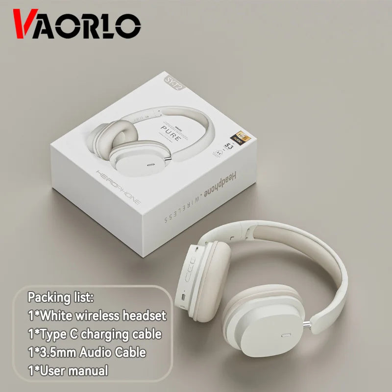 Bluetooth 5.3 Fashion Wireless Headphones HIFI Stereo Portable Over-ear Business Headset Low Latency Gaming Earphones With Mic