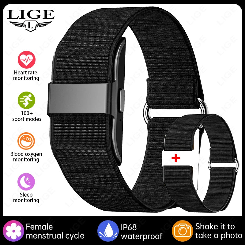 LIGE New S01 No Screen Smart Bracelet Heart RateMonitor Pedometer Waterproof Sport Fitness Tracker Men Women Electronic Bracelet