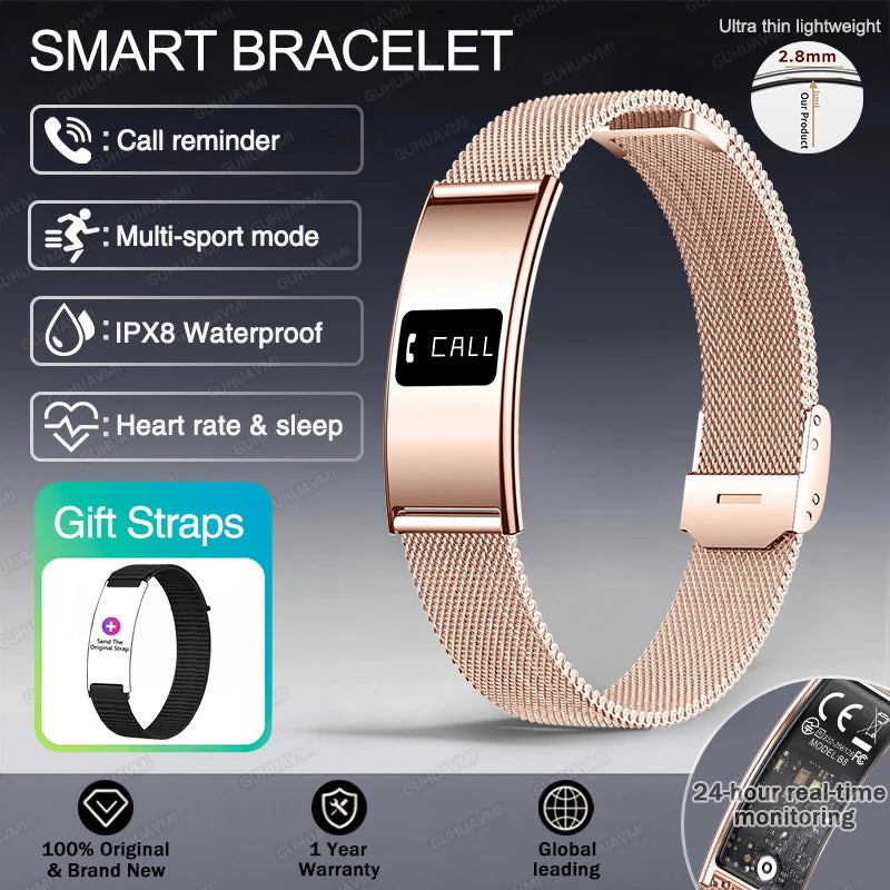 2026 Men Women Smart Bracelet Heart Rate Blood oxygen Sleep Monitor Health Band Waterproof Sports Fitness Tracker Smart Watch