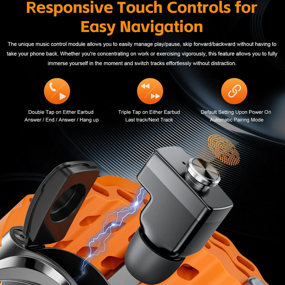 2025 New Smartwatch 2 In1 Headset Features Bt Call Health Detection, Ip67 Water Resistance, Gps Positioning, Sports Mode Watch