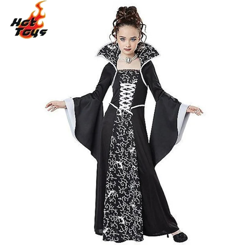 Halloween Costume for Kids Halloween Fantasy Vampire Costume Girls Witch Cosplay Children's Performance Clothing for Party