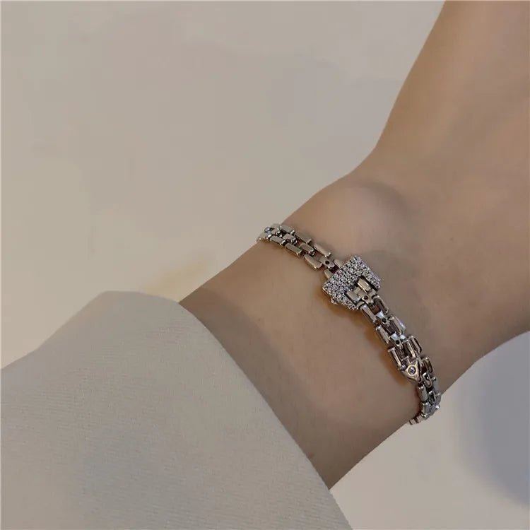 New Sight Fashion Brand Jewelry Unique Watchband Bangle&bracelets for Women Delicate Crystal Charm Bracelets