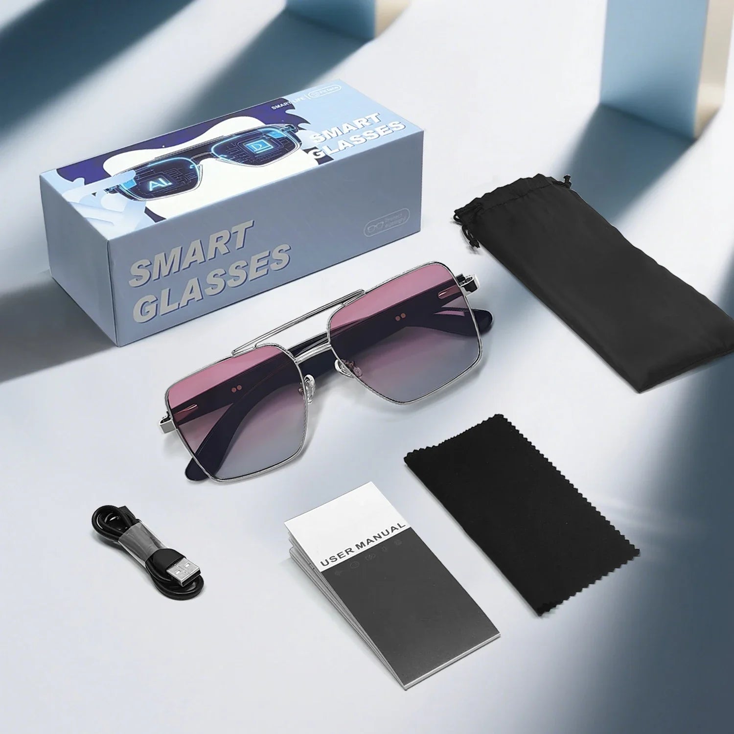 GT-30 smart glasses glasses specificationsTranslation Sunglasses Voice Remote Control Music Eyewear Waterproof Eyeglasses