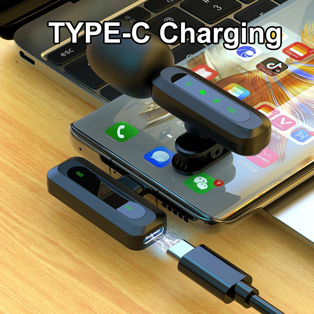 Lavalier Microphone Audio Video Recording 2.4G Wireless Mini Microphone for iPhone Android Phone for Live Broadcast Game Mic