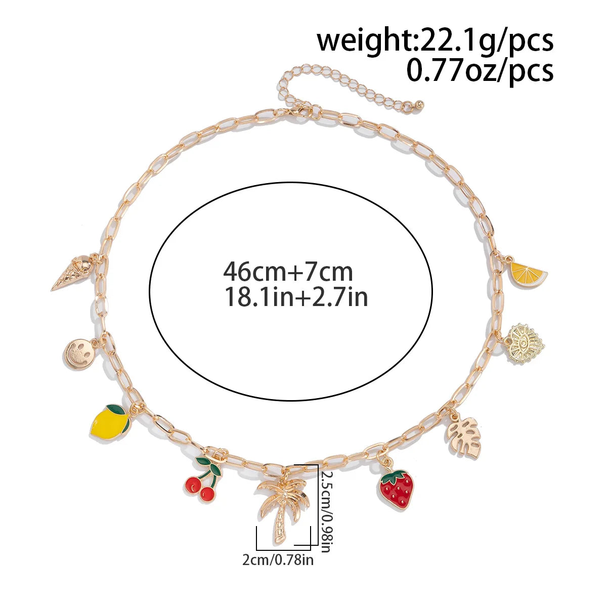 New Fashion Charm Necklace For Women Sunflower Cherry Shell Starfish Pendant Cross Ocean Beach Jewelry Gifts