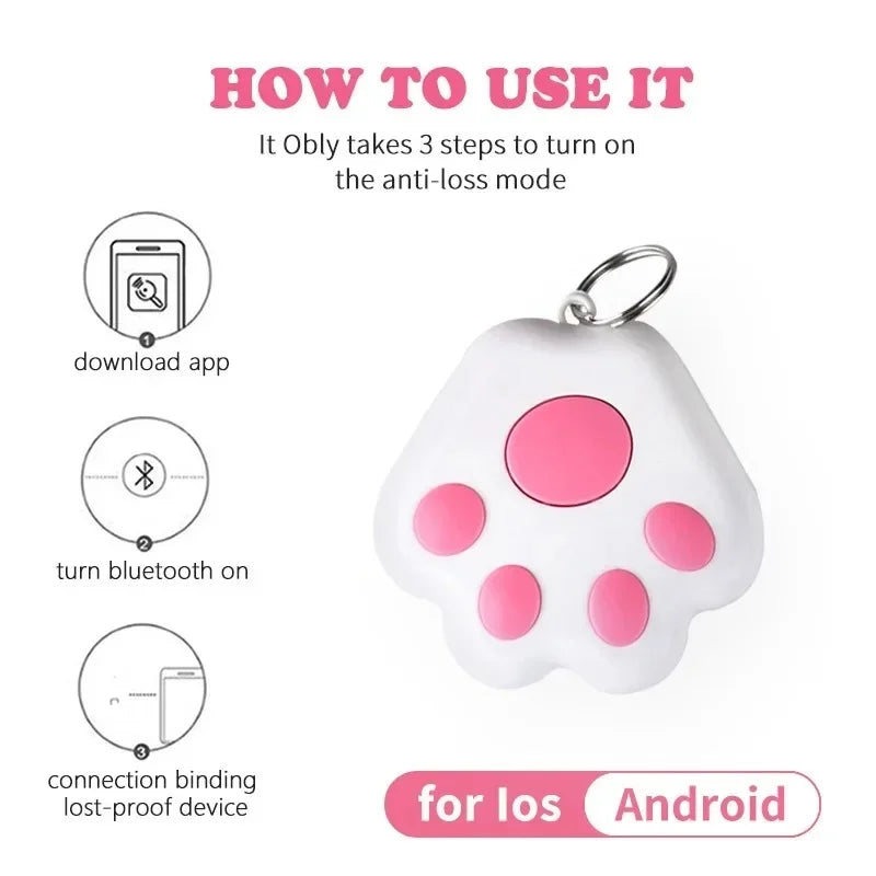 Pet Anti-lost Smart GPS Tracker Key Kids Bag Finder Dog Cat Pet for IOS/ Android Locator Bluetooth Tracker Device Reminder