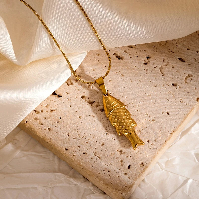 New Necklace Colorful Fish Stainless Steel Trendy Metal Jewelry Colored Rope Choker Women Accessories Gift Collar