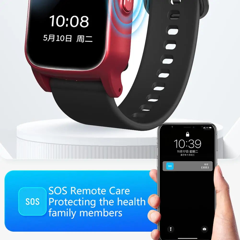 Elderly Smart Watch With Card Insertion, One-click SOS Call for Help, GPS Anti-lost Positioning Bracelet, IP67 Waterproof