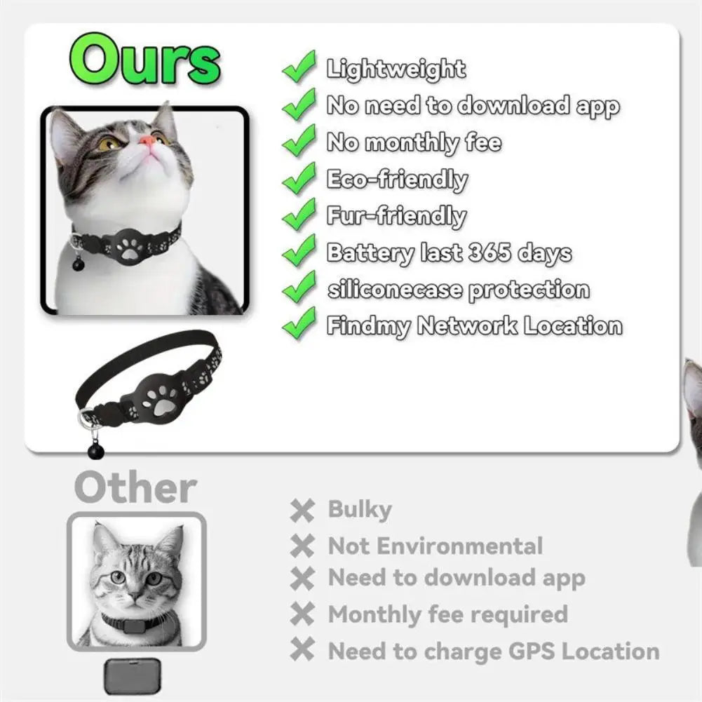 Pet Cat Locator Collar Gps Tracker Reflective Collar Waterproof Kitten Adjustable Tracking Pet Anti-Lost Device Accessories