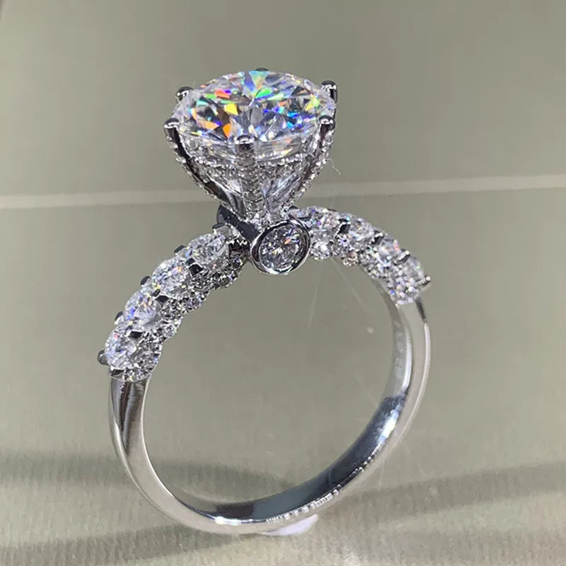 925 Sterling Silver Wedding Rings for Women AAA Cubic Zirconia Fashion Lady's Finger Accessories Jewelry Gifts