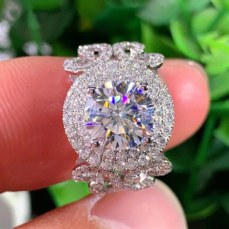 New Aesthetic Design Women's Wedding Rings with Brilliant Cubic Zirconia Stone Graceful Proposal Engage  Fashion Jewelry