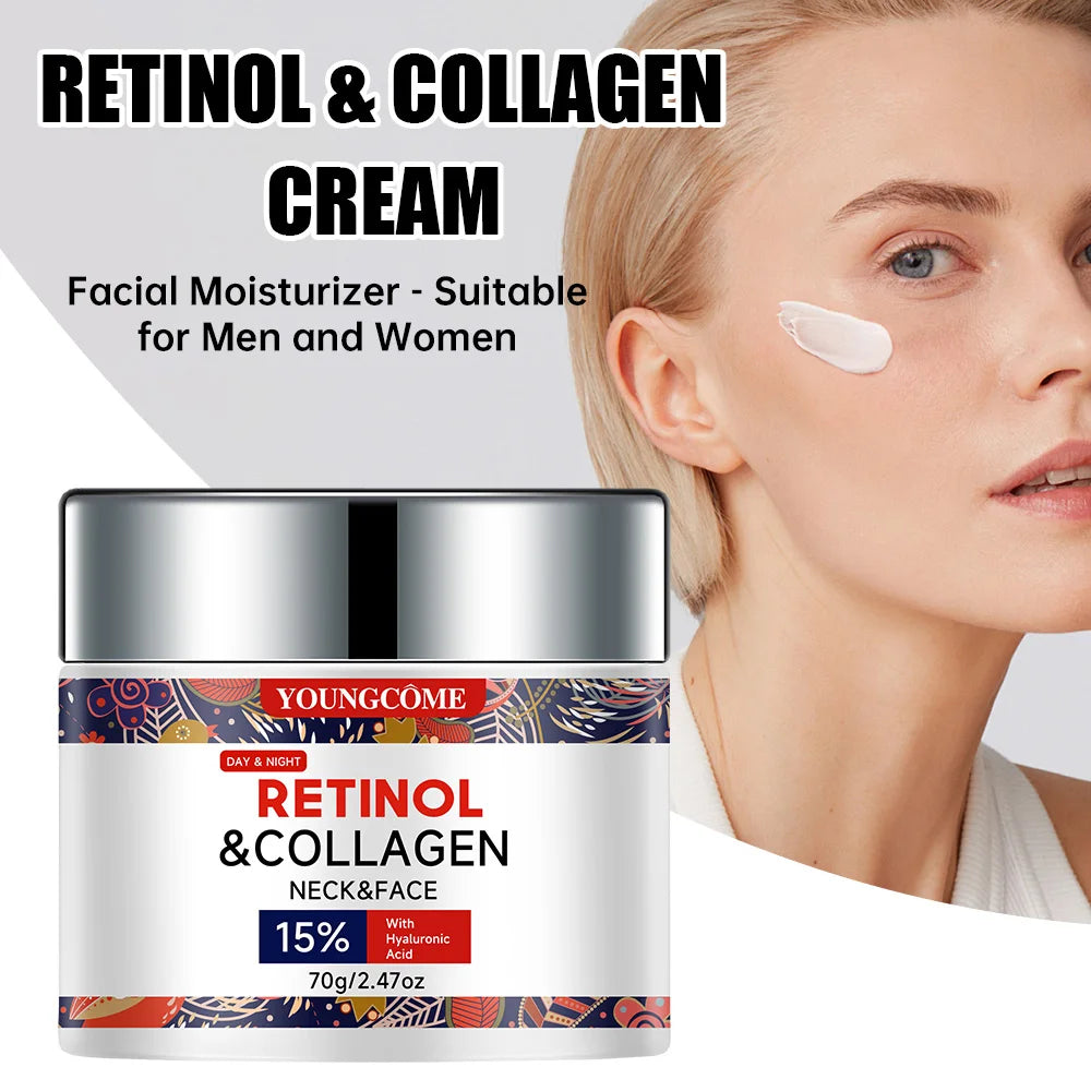 "Retinol & Collagen Anti-Aging Cream - Intense Hydration & Firming, Reduces Wrinkles & Fine Lines, Day/Night Use"