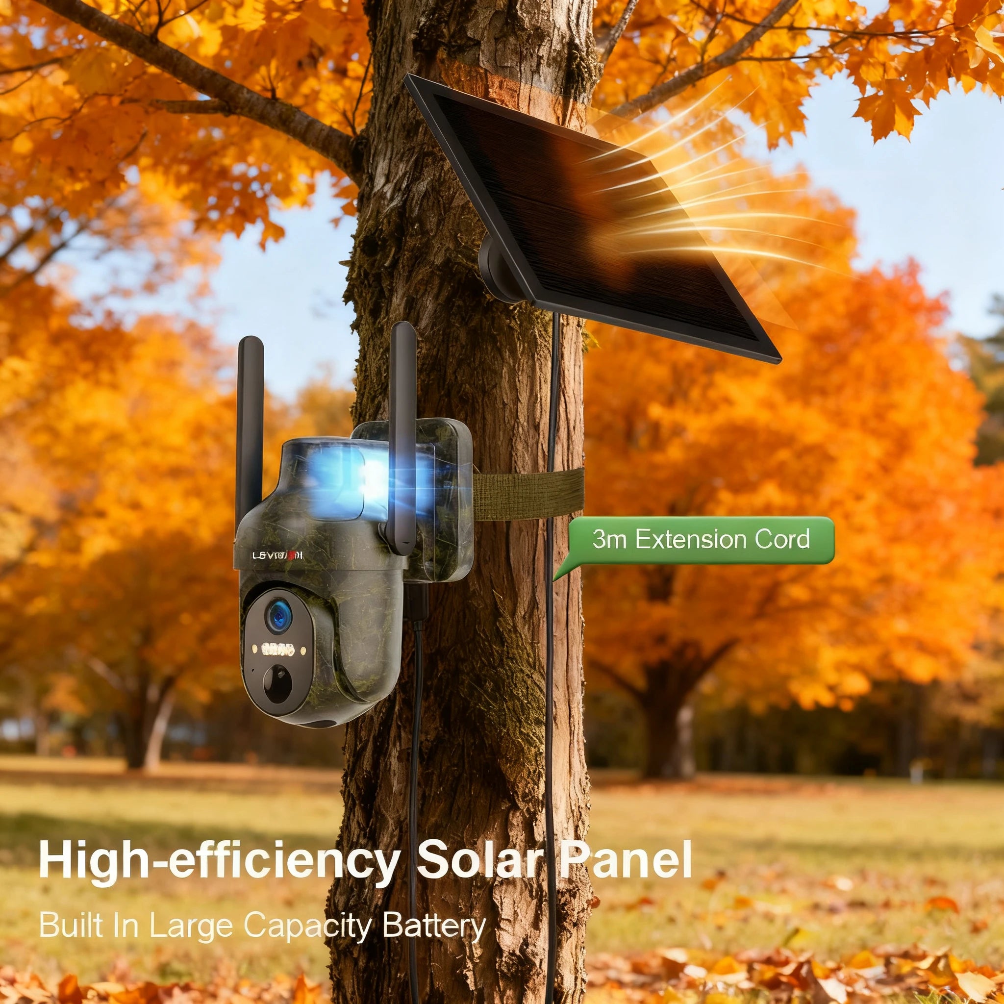 LS VISION 4MP 4G LTE Solar Trail Camera Wildlife Camera Wireless Outdoor Surveillance Cameras PIR Detection Auto Tracking UBOX