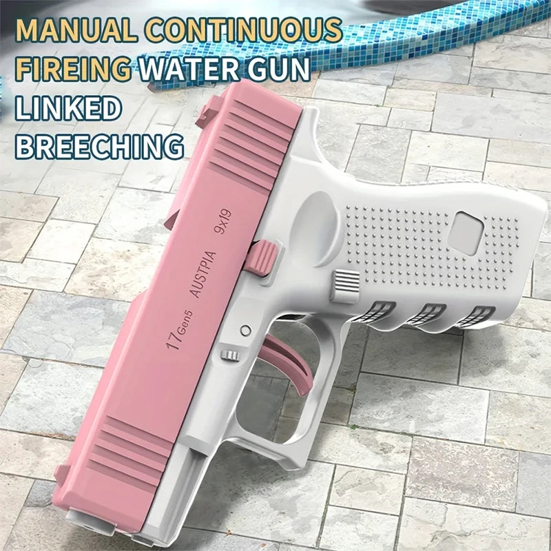 Hot selling mini handgun water gun, summer outdoor children's manual continuous firing toy water gun toy