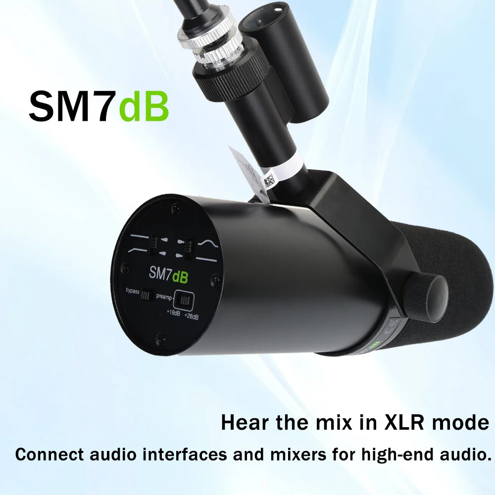 TOP Quality SM7dB Dynamic Vocal Microphone with optional frequency response and built-in preamplifier SM7B for podcast recording