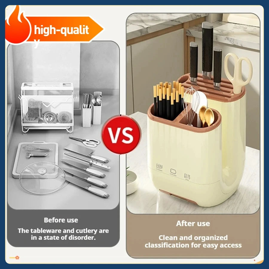 Kitchen shelf, household vegetable board storage rack, countertop drain, chopstick holder, cutting board, integrated knife holde